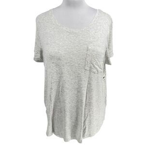 Style & Co Drapey‎ Whispy Gray Heather Pocket T-Shirt Casual Basic Tee XL